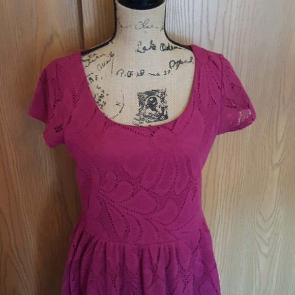 Medium maroon LC lauren conrad dress. Like new - Picture 2 of 3